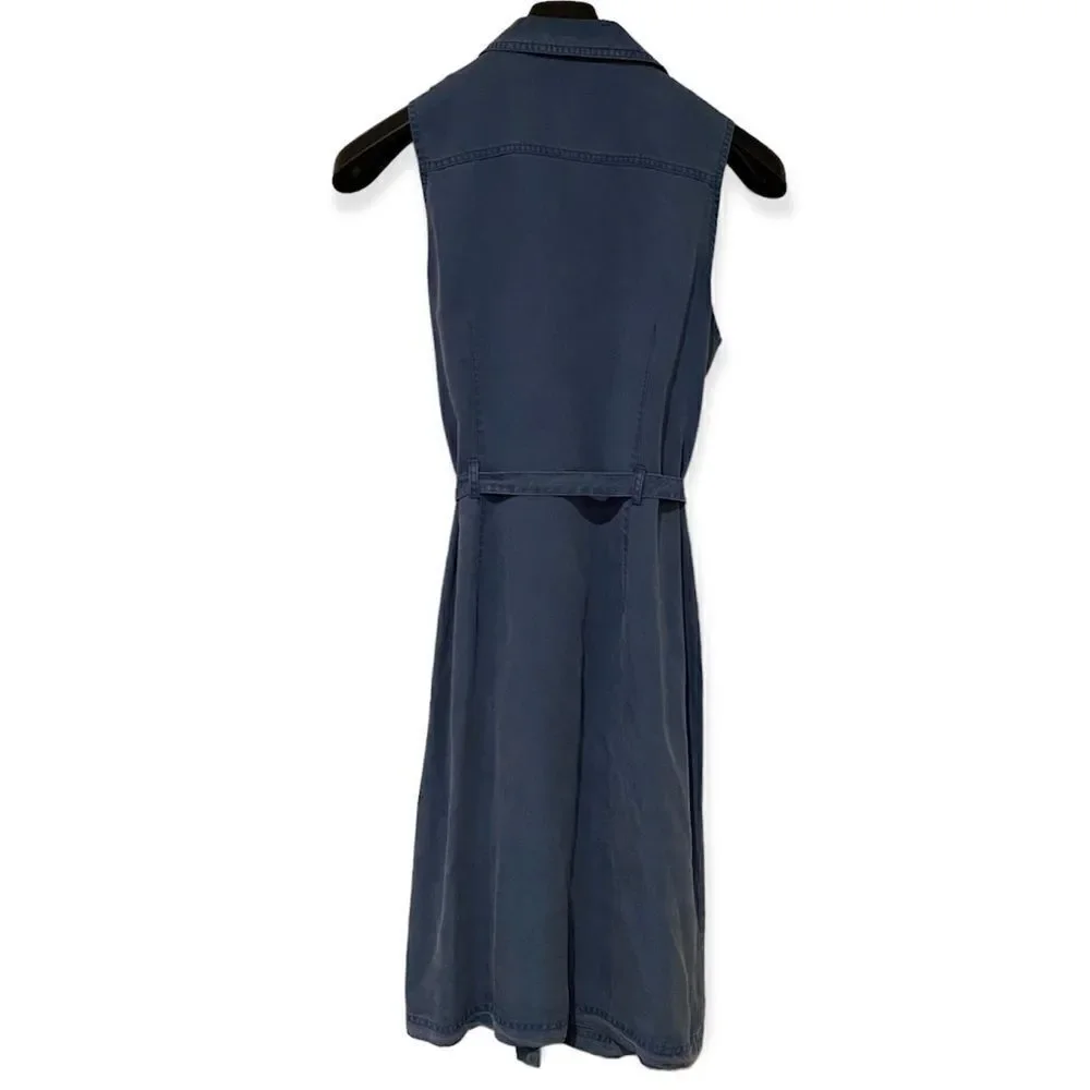 Mary McFadden Blue Denim Button Down Sleeveless Dress Size Large - Picture 2 of 3